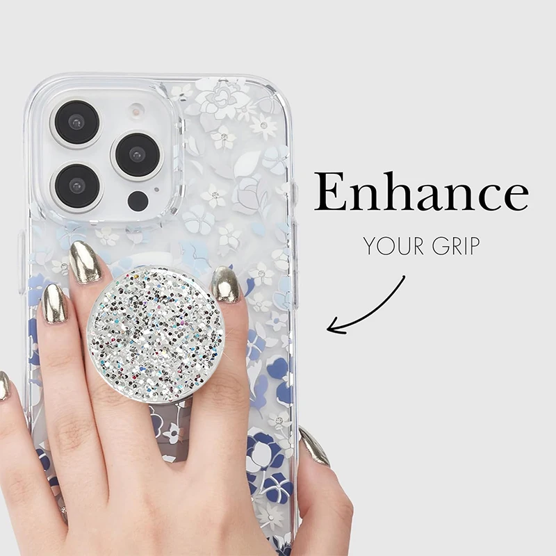 Glitter Foldable Phone Grip and Ring Holder with Adhesive