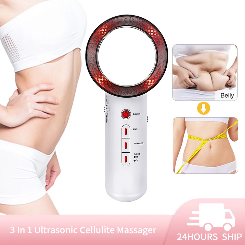 

Ultrasonic Cellulite Massager 3 In 1 Microcurrent Fat Burner Equipment Weight Loss Infrared Facial Body Skin Tighten Slimming