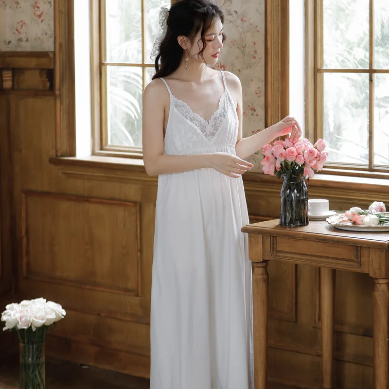 Cotton Nightgown Long Nightgowns Sleeveless Sleeveless Cotton Long