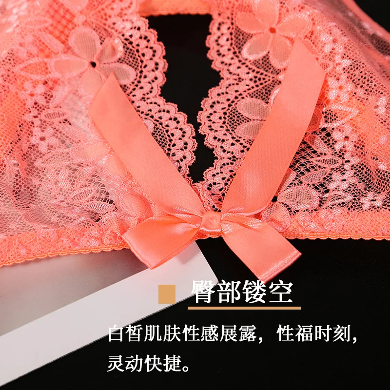4 Pcs Underwear Women's Lace Mesh Triangle Pants Charming Large Low Waist Sexy 1525
