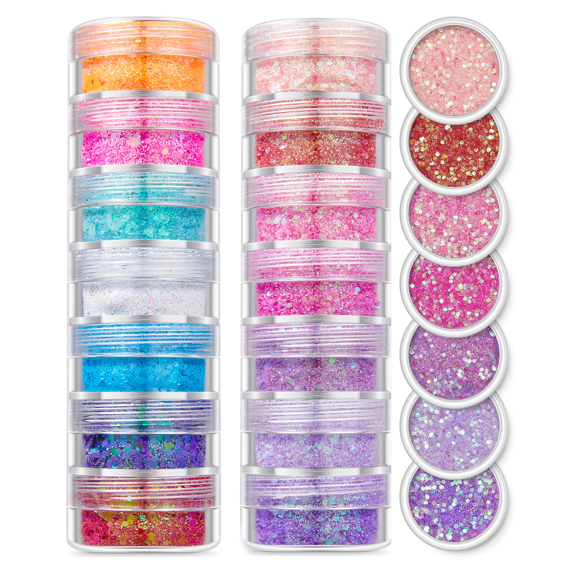 7 Towers Shiny UV Pastel Nail Art sequins Body Face Chunky Glitter Kit For Eye Makeup 5