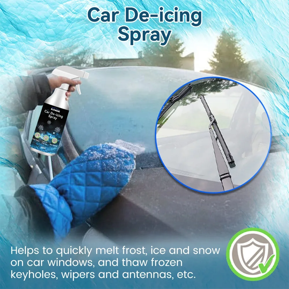 

60 ML Windshield Deicer Spray Anti Icing Easy To Use Glass Snow Melting Agent Frost Prevention Convenient