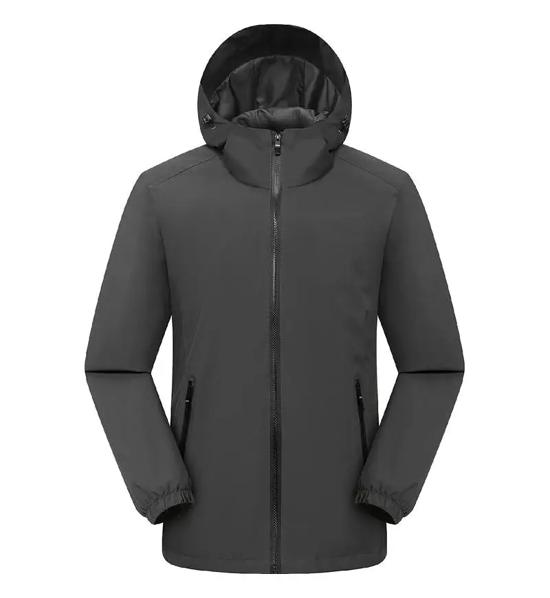 Autumn Winter Lightweight Men Jacket with Hood with Waterproof and Windproof Zipper Outdoor Fashion Men Sports Jacket DIY Logo 6