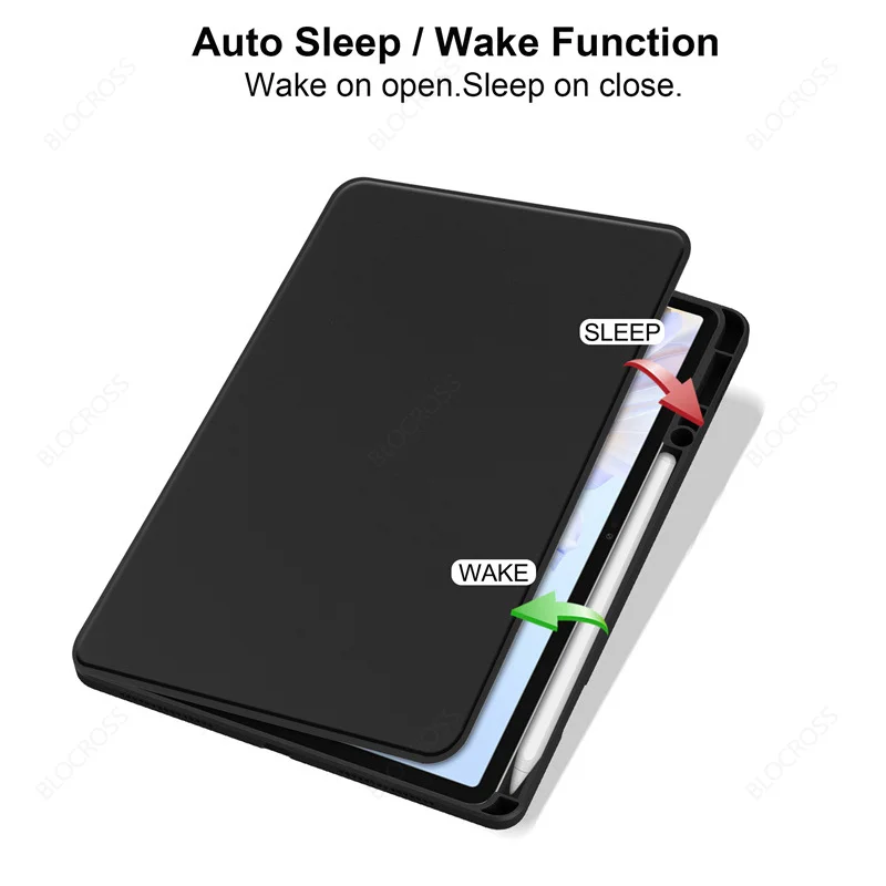 360° Rotating Protective Case with Auto Wake/Sleep Function