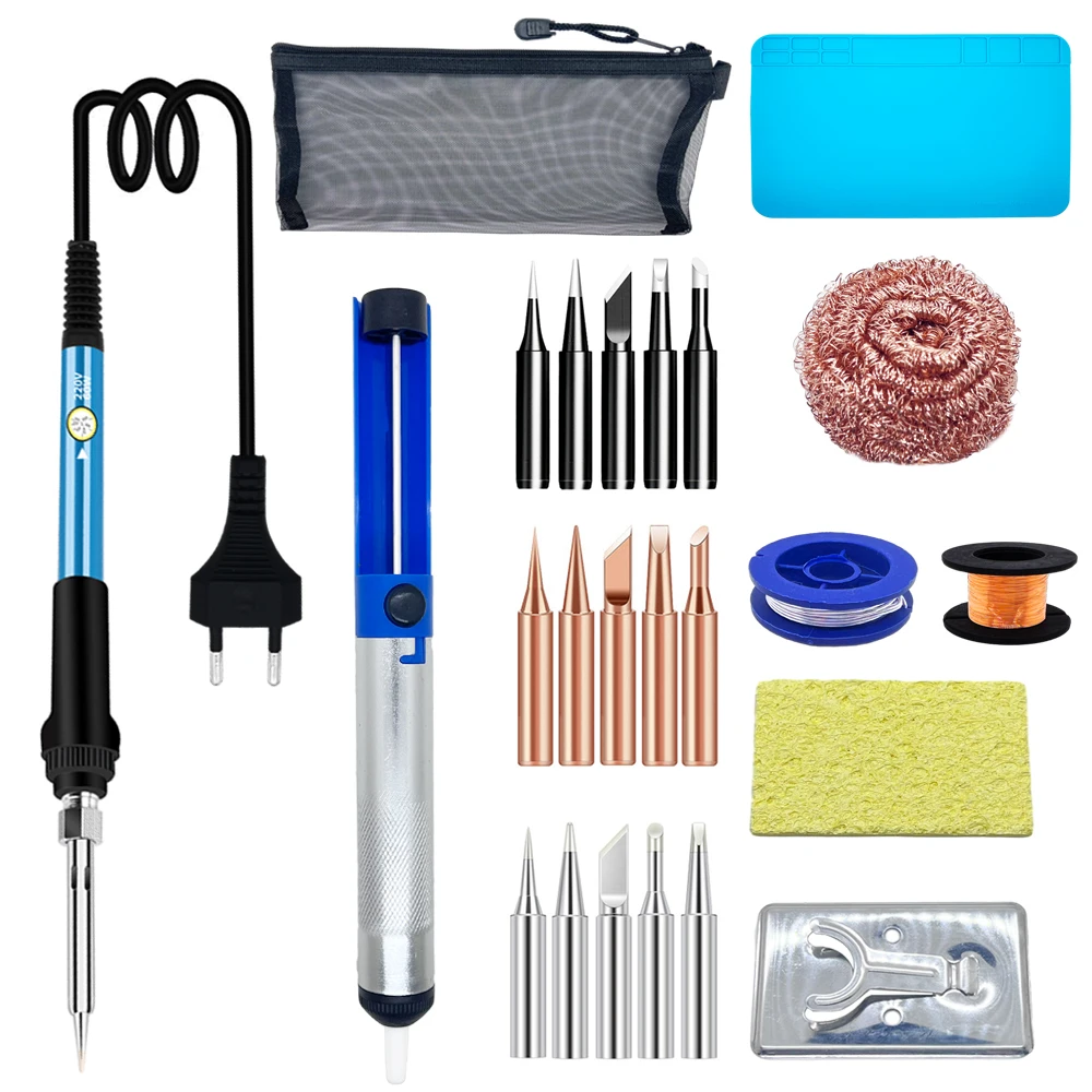 Adjustable Temperature Electric Soldering Iron 220V 110V 60W 80W Welding Solder Rework Station Heat Pencil Tips Repair Tools Kit soldering iron electric soldering iron soldering iron kit soldering iron set