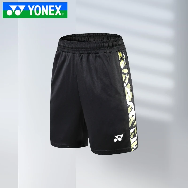 YONEX men's and women's black breathable quick drying badminton jacket men's bottom shorts casual sports shorts badminton shorts