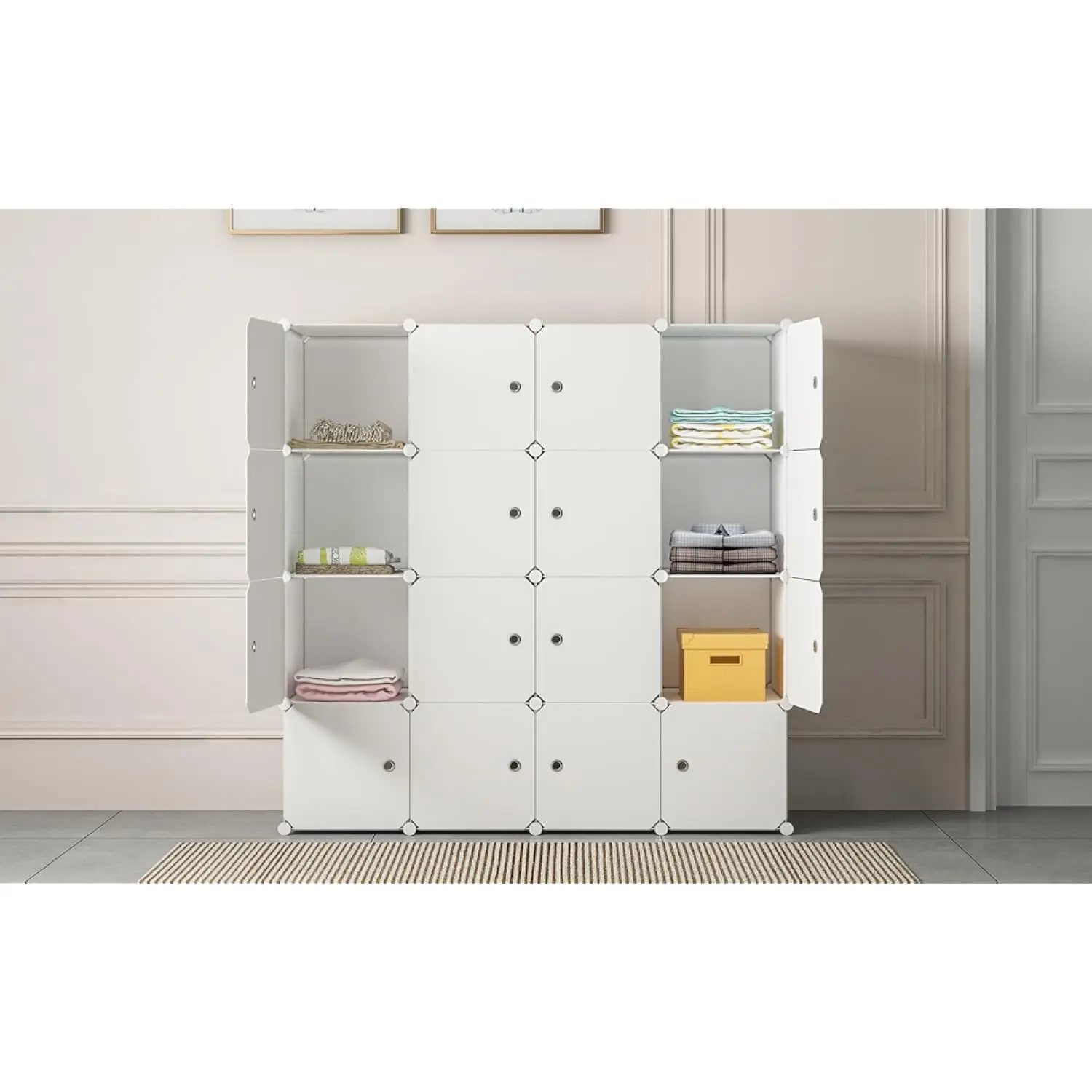 Large Cube Storage 1418 Depth Cube 16Cubes Organizer Shelves Clothes Dresser Closet Storage Organizer Cabinet Shelving Bookshelf 3
