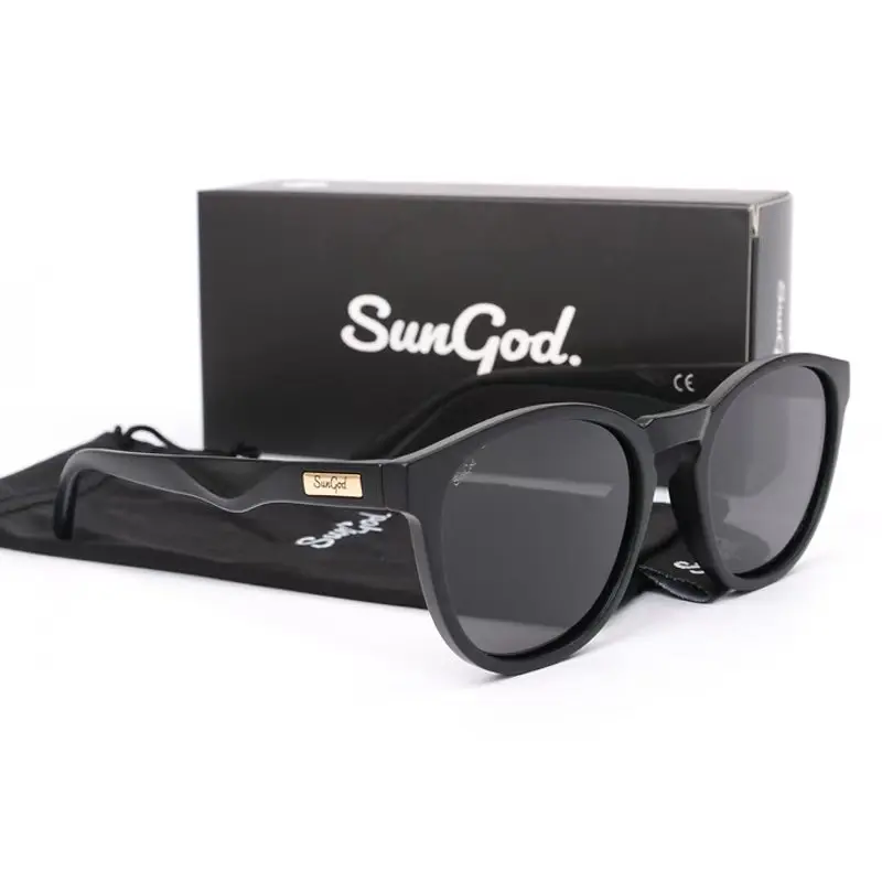 SUNGOD MIRAS Blue Mirror Sunglasses Men's Polarized Lens Glasses Retro Fashion Square Men's Sunglasses Sport S01: with box 2