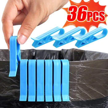 36/2pcs Garbage Bin Fixed Clip Waste Basket Rubbish Bag Anti-Slip Holder Clamp Snack Bag Sealing Clips Kitchen Storage Organizer