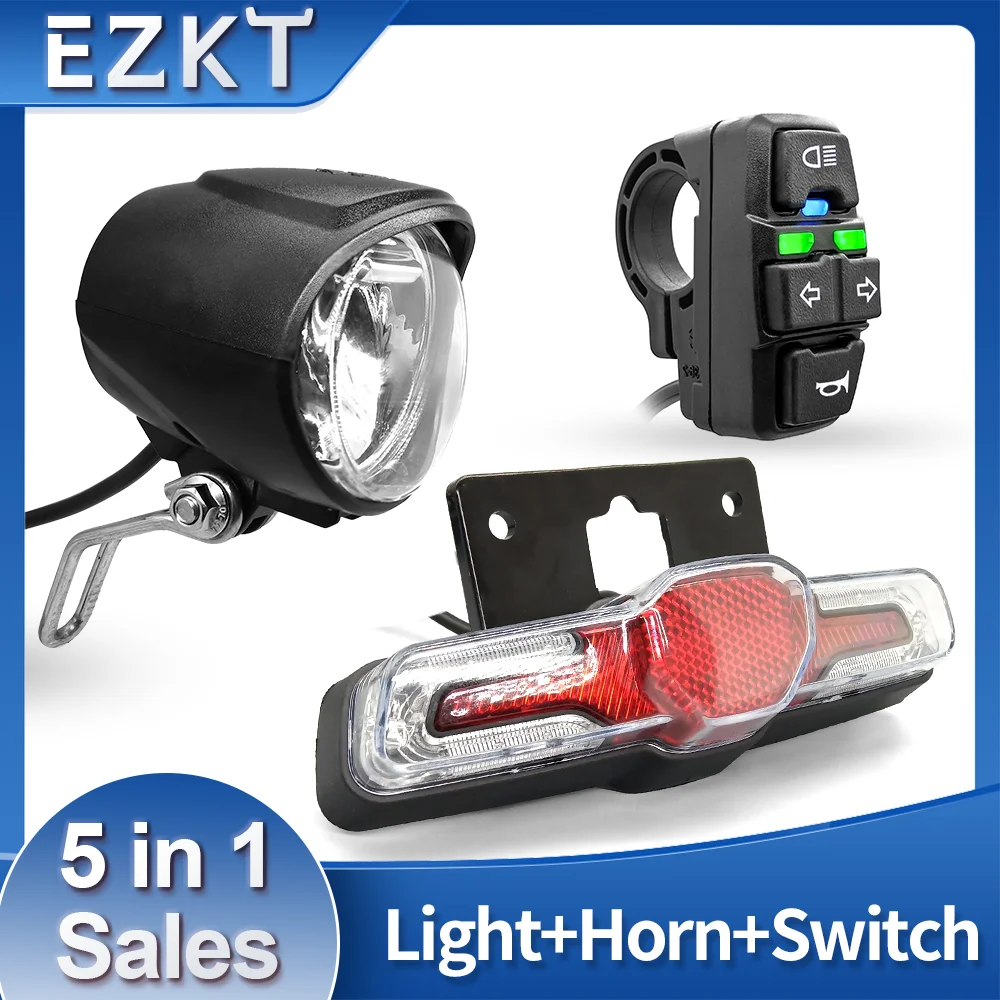 Electric Bike QD139 Headlight and D 05DC Taillight DK336 Horn Switch