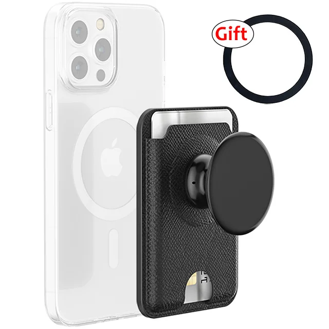Deluxe Universal Leather Magnetic Wallet Card Holder