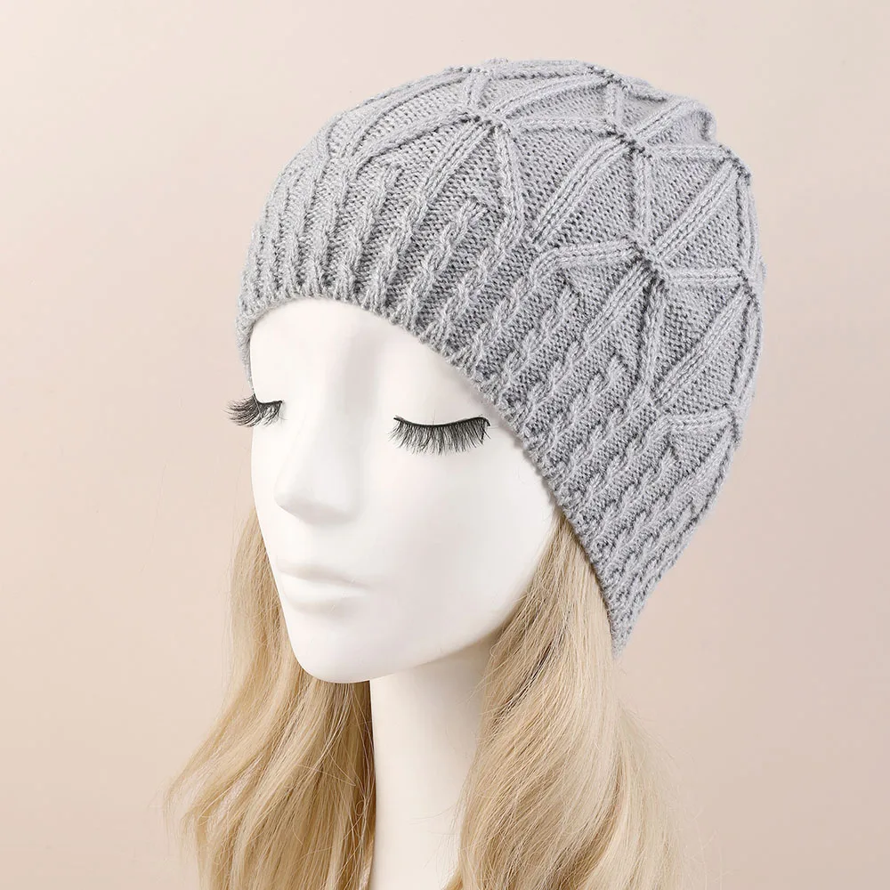 Fashion New Women Beanies Skullies Hat Cap Lady Spring Autumn Winter Solid Knitted Hollow Out Casual Bone Soft Cap Hat For Women 2
