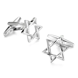 Elegant Copper Men's Cufflinks with Cross Leather Rope Design (Imitation Rhodium Plated)