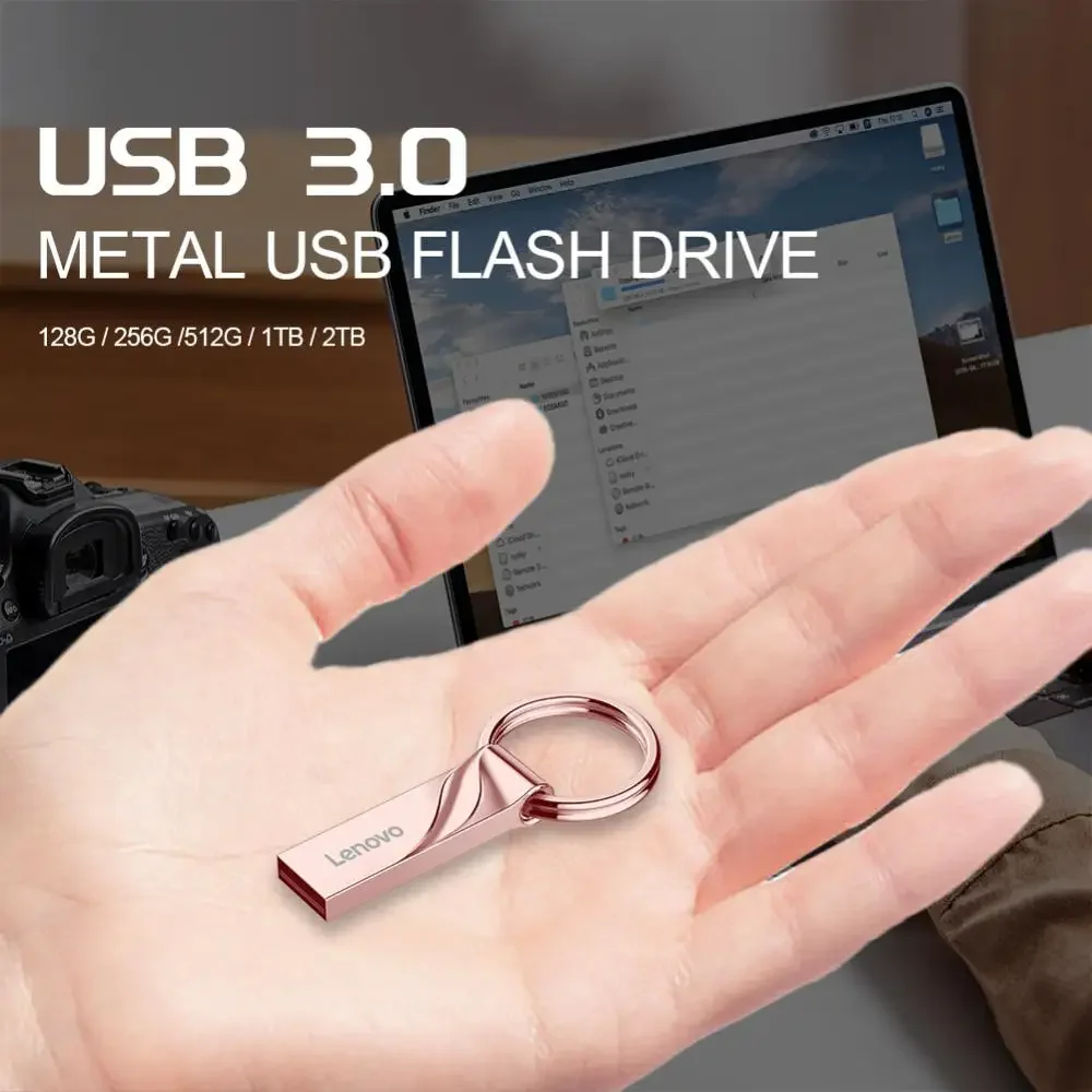 thumbnail image 5 of Memoria USB Lenovo USB 3.0 de 2 TB, memoria USB de metal de 128 GB, memoria USB de alta velocidad de 512 GB, mini PenDrive creativo de 256 GB, almacenamiento externo de 1 TB, 5 of 5