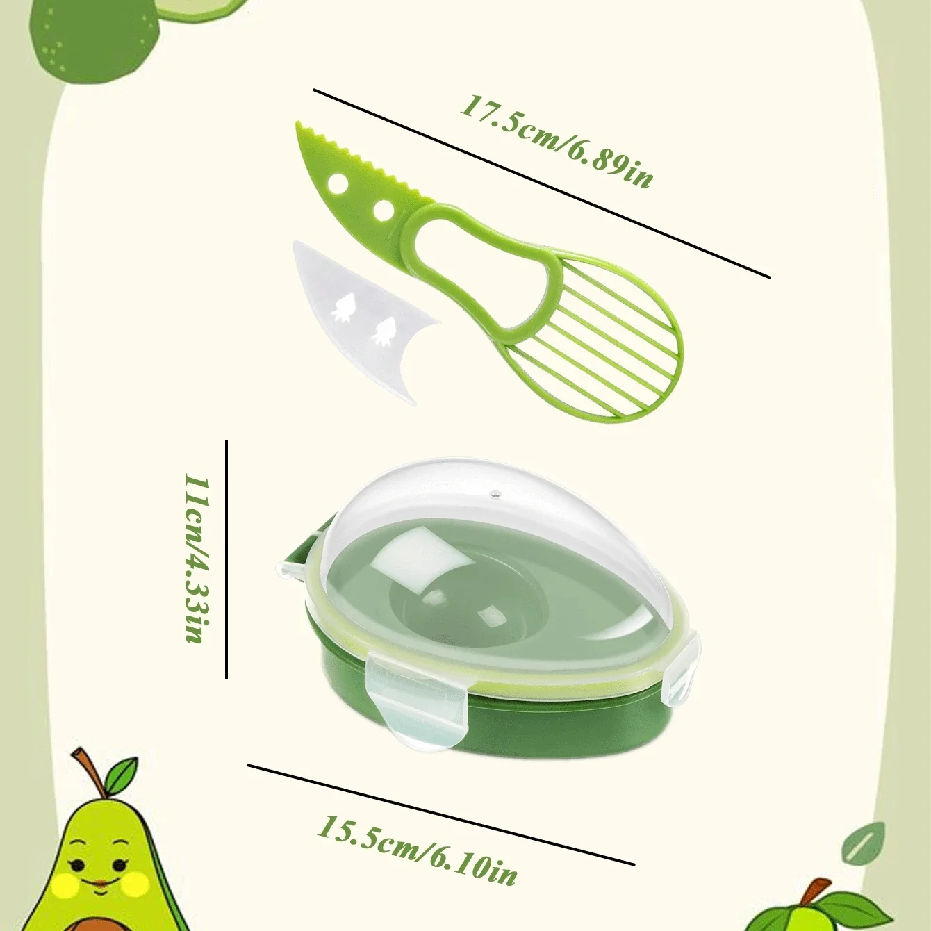 Avocado Storage Box Reusable Crisper Fruit Slicer Saver Space Saving Keeper Container Food Fresh Keeping Kitchen Fridge
