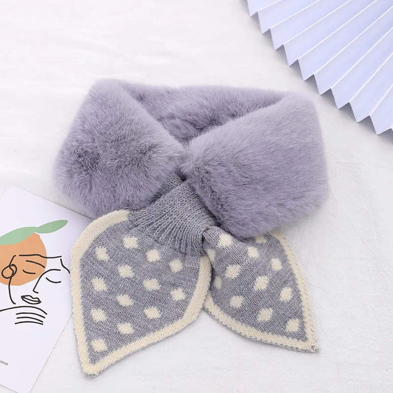 Autumn Winter Children Scarf Baby Girl Soft Scarf Cute Neck Warmer Plush Collar Kids Women Scarves Outdoor Neckerchief