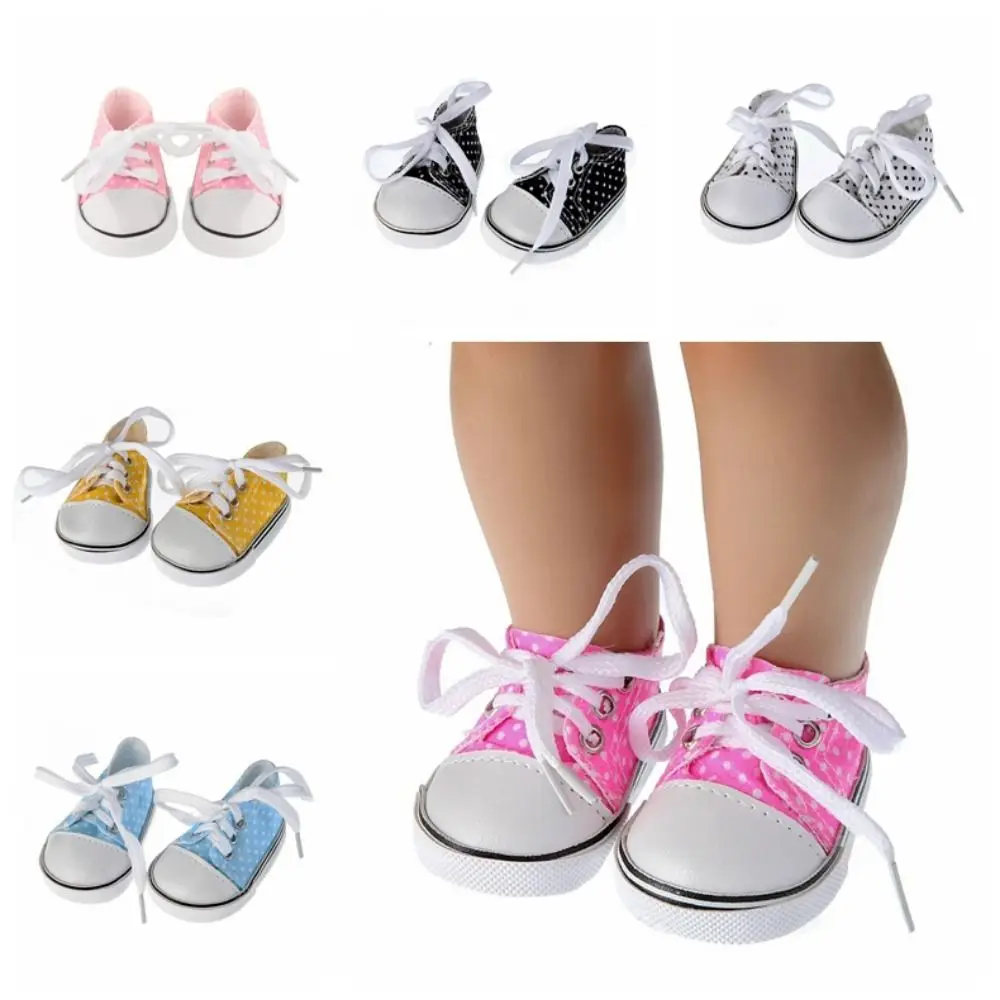 Shoes for Dolls Accessories Lace-up Doll Canvas Shoes Mini 7CM Doll Sneakers Cute Colorful BJD Doll Shoes DIY