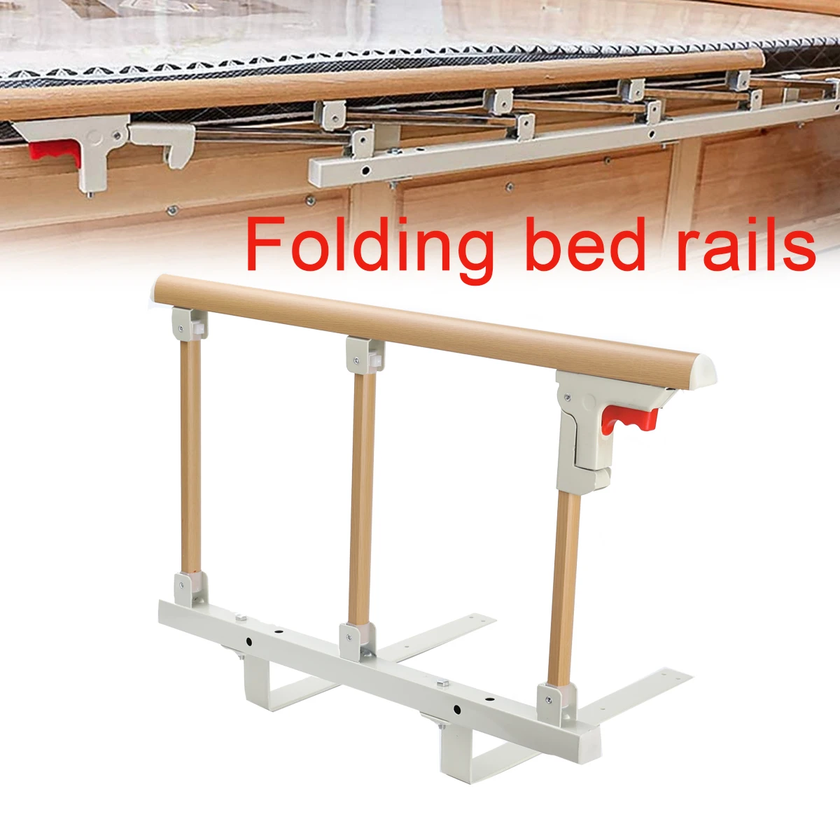 Bettgitter-Einfassung Faltbare Bettgitter für Erwachsene Sicherheitsbarriere Sicherheitsgeländer für Senioren Bettgitter mit Sicherheitsgriff – Detail 18