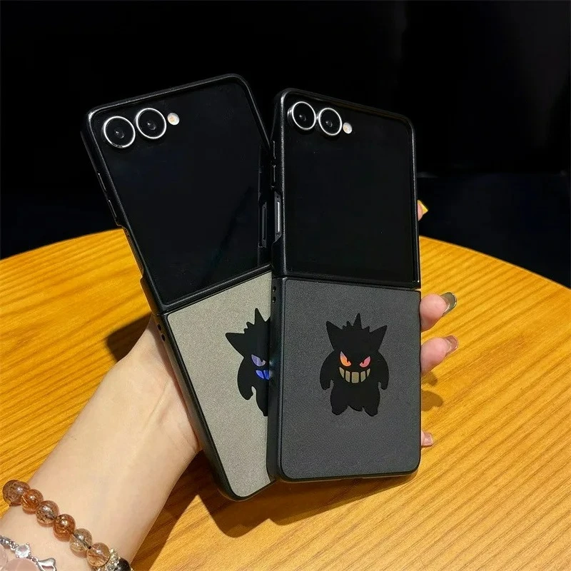 Cute Cartoon Gengar Laser Leather Texture Shockproof Phone Case