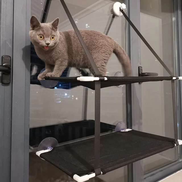 Cat Bed Hanging Window Double-Layer Pet Hammock Sunny Window Seat Kitten Nest Durable Bed for Cats Bearing 25 KG Cat Accessories Cat Bed Hanging Window Double-Layer Pet Hammock Sunny Window Seat Kitten Nest Durable Bed for Cats Bearing 25 KG Cat Accessories