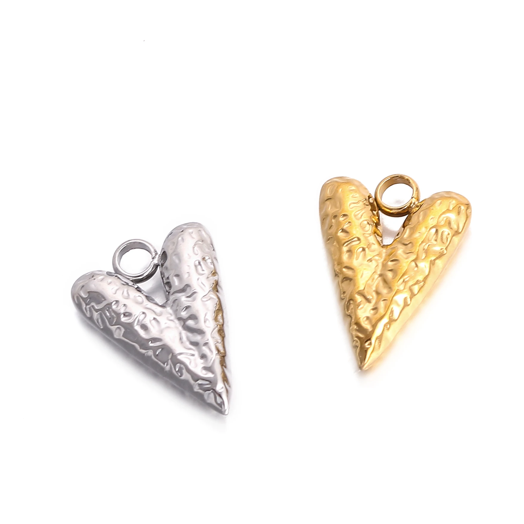 3 Teile/los Herz Charms Edelstahl 3D Liebe Herz Baumeln Anhänger für Schmuck Finden DIY Halsband Halskette Handgemachte Handwerk – Detail 3