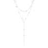 Gold Plated Lariat Necklace for Women Double Laryer Long Chain Drop Pendant Choker Necklaces Fashion Gifts