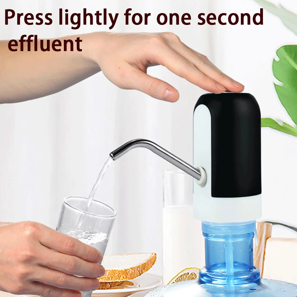 Water Bottle Pump 1pc Black/White Automatic Water Bottle Pump USB Charging Water Pump One Button Automatic Switch Of Dispenser