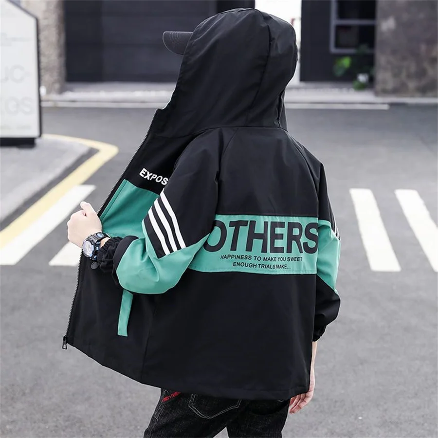 

2023 Spring Autumn Boys Coats Printed Cartoon Astronaut Hooded Zipper Jackets For Kids 2-10 Years Children Windbreaker Outerwear