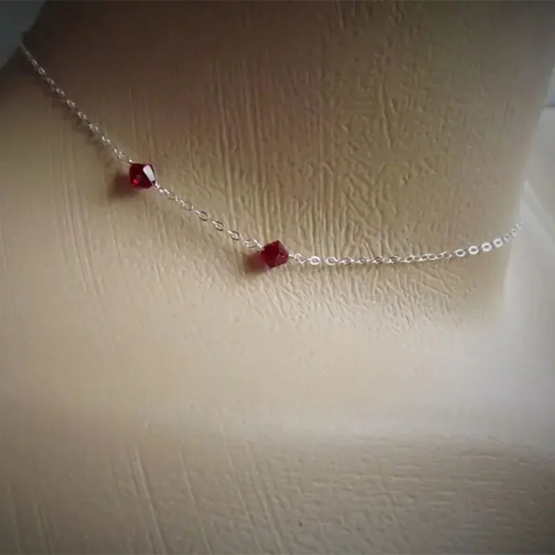 뱀파이어 주얼리 초커 목걸이, 레드 크리스탈 뱀파이어 물린 목걸이, 고딕 주얼리, 할로윈 혈액 방울 