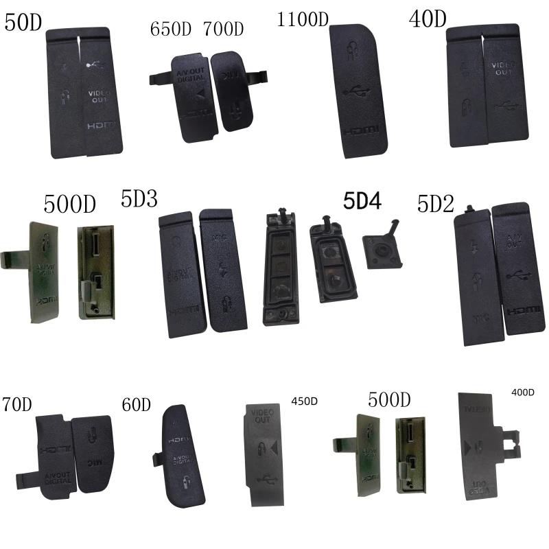 USB/HDMI-compatible DC IN/VIDEO OUT Rubber Door Bottom Cover 1 PCS For Canon 50D 40D 1100D 5D2 550D 60D 5D4 650D 700D Camera