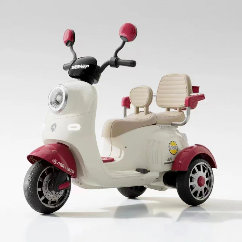 Double Children's Electric Motorcycle New Baby Battery Car Electric Car Can Sit on A Small Motorcycle