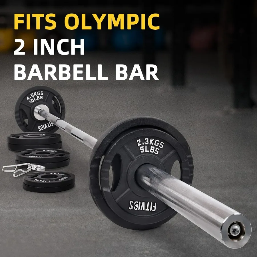 Fitvids Cast Iron 2Inch Plate Weight Plate for Strength Training and Weightlifting in Multiple Sizes Durable Gym Equipment for