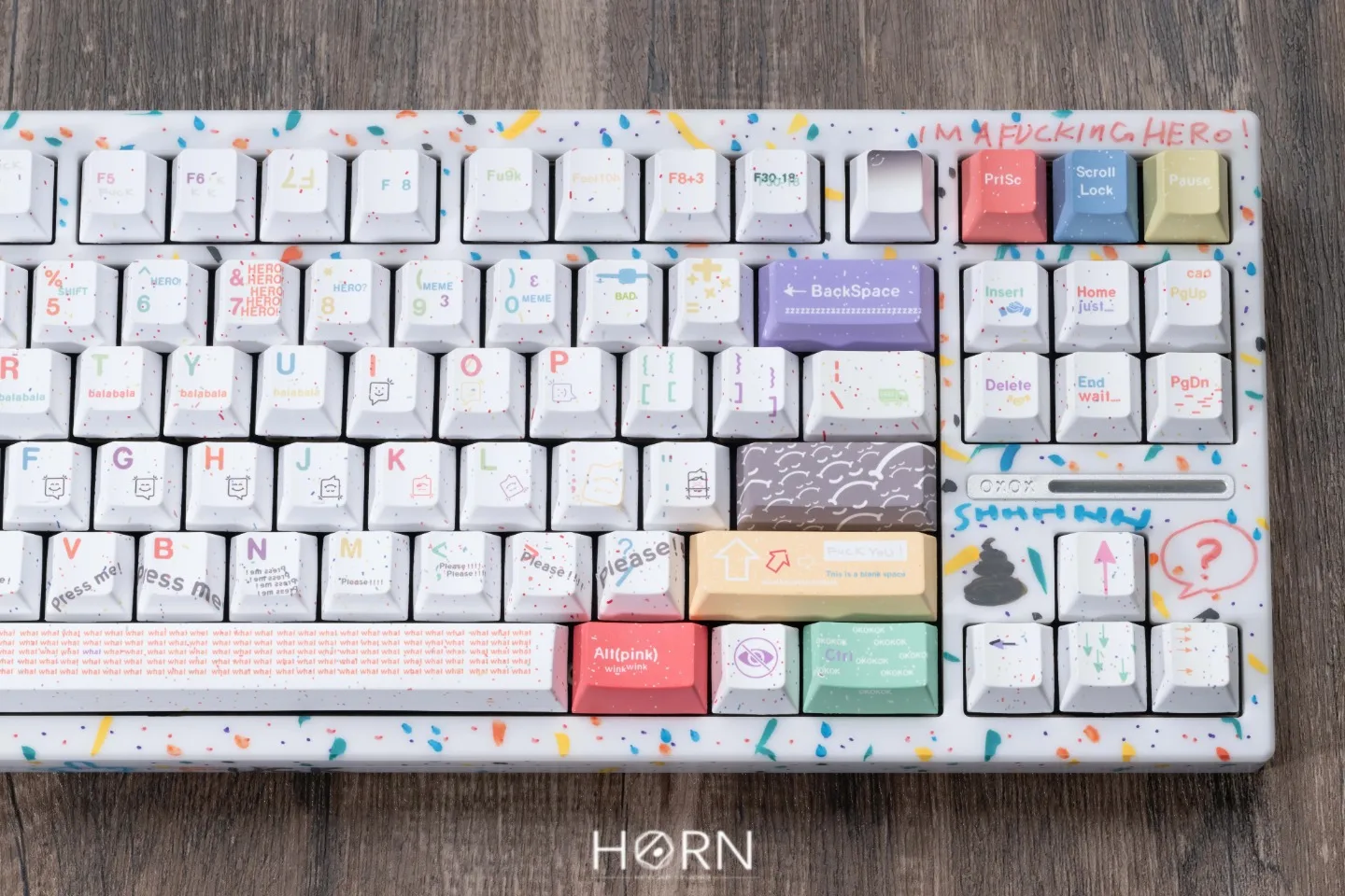 Dye-sublimação Splash Ink Keyboard Cap, cereja Perfil Key Cap para Teclado Mecânico