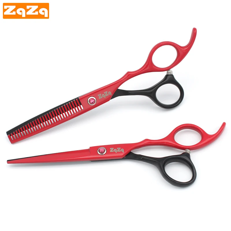 ZqZq ciseaux de coiffure en acier inoxydable 6 pouces, coupe de rasoir professionnel pour hommes femmes enfants Salon