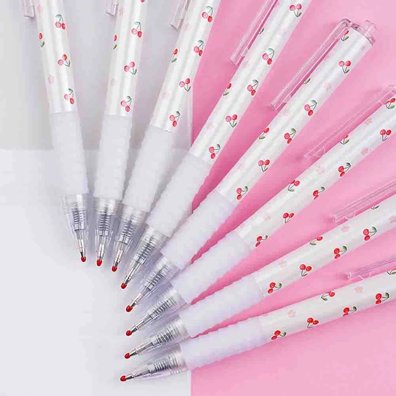 벚꽃 프레스 젤 펜, 글쓰기 일기장 메모 학생 문구, 검정 미세 포인트, 0.5mm, 10 개
