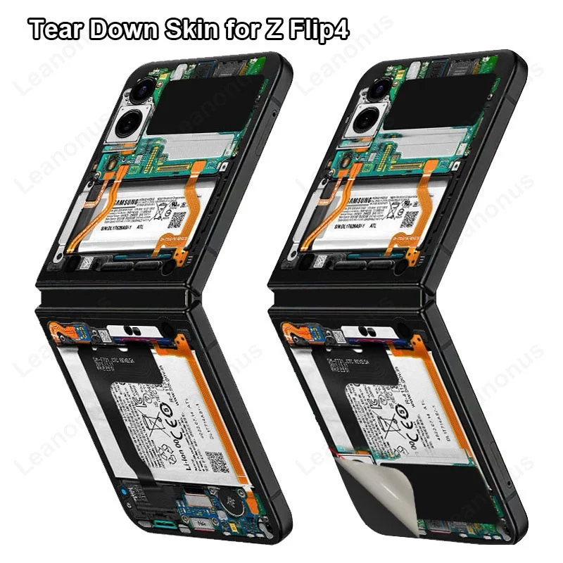 Pelle A Strappo Per Samsung Galaxy Z Flip 4 3 5 5G Protezione Dello Schermo Posteriore Circuito Di Copertura Camouflage 3M Wrap Flip4 Pellicola Adesiv