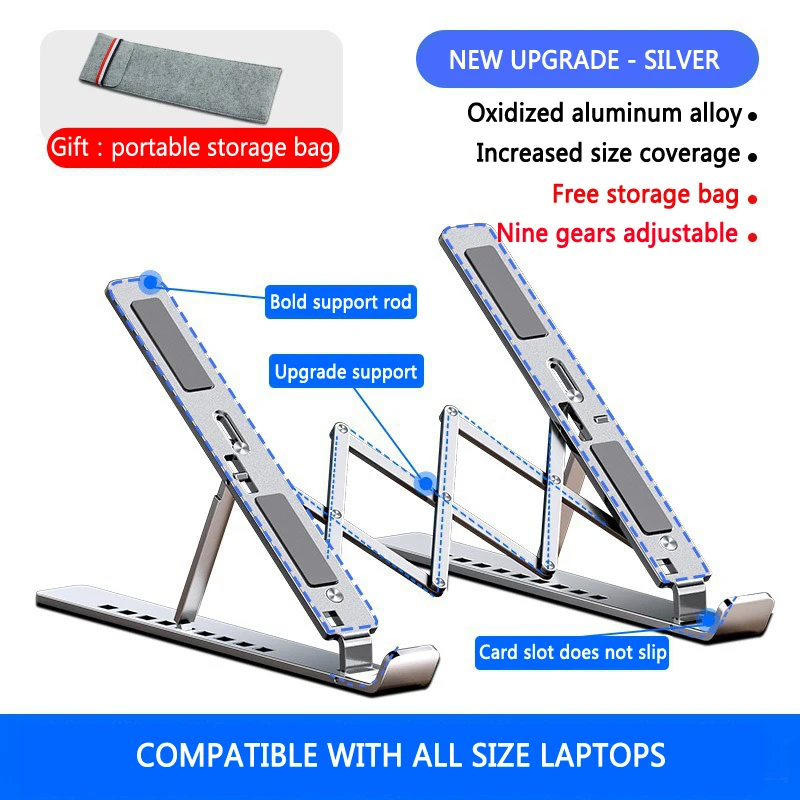 2022 NEW LS501 Aluminum Alloy Laptop Stand Notebook Computer Accessories Stand for Laptops Compatible with 10-15.6 Inch Notebook best laptop cooling stand Laptop Accessories