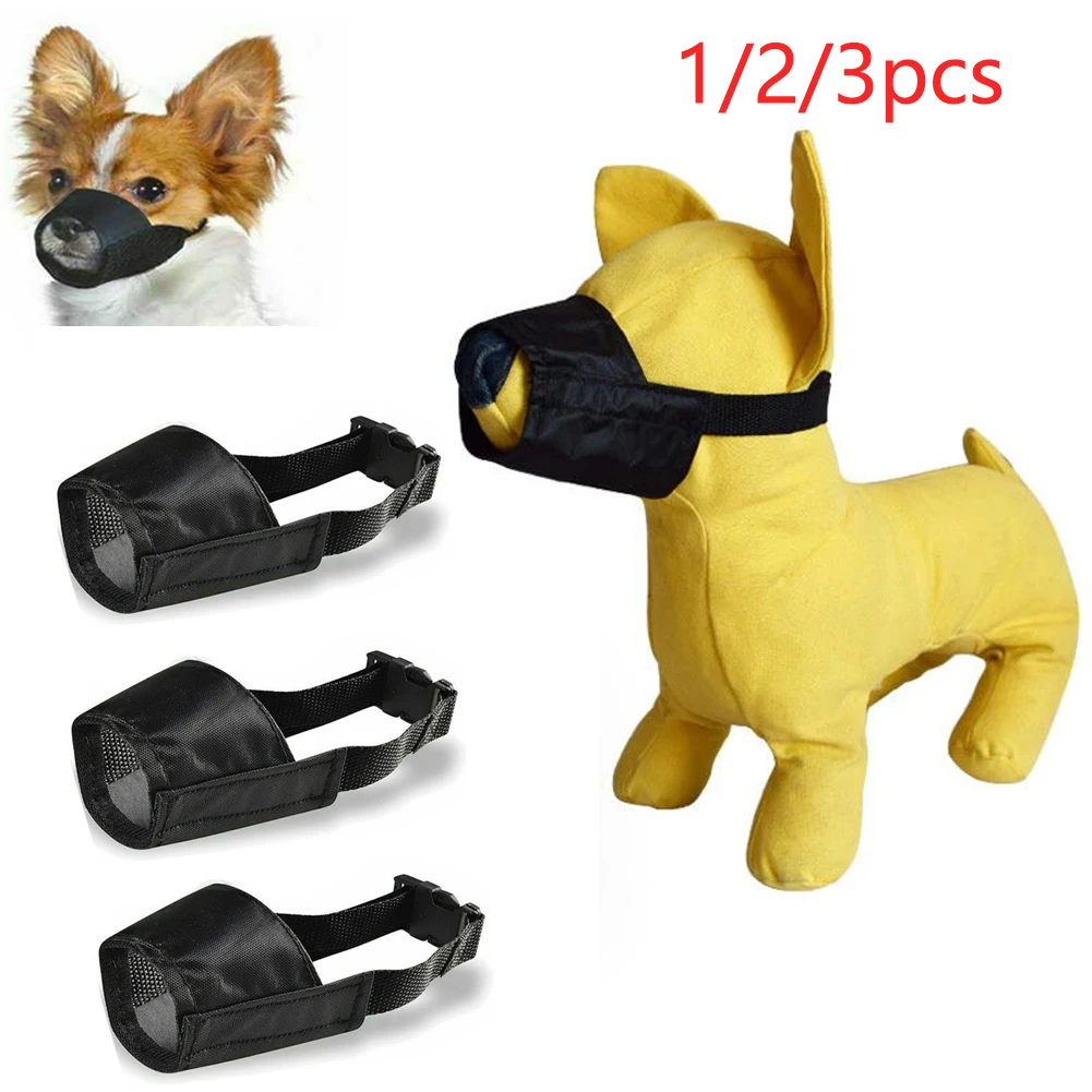1-3pcs Adjustable Dog Muzzle Anti Barking Mesh Breathable Mouth Nylon Straps Dog Accessories