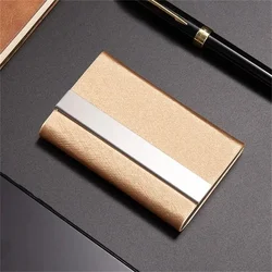 Luxurious PU Leather RFID Card Holder with Magnetic Buckle - Slim, Stylish, and Secure Wallet (Gold)