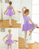 Girls Short Sleeve Leotard with Skirt Dance Dress Kid Toddler Ballet Outfit Clothes - Image 6