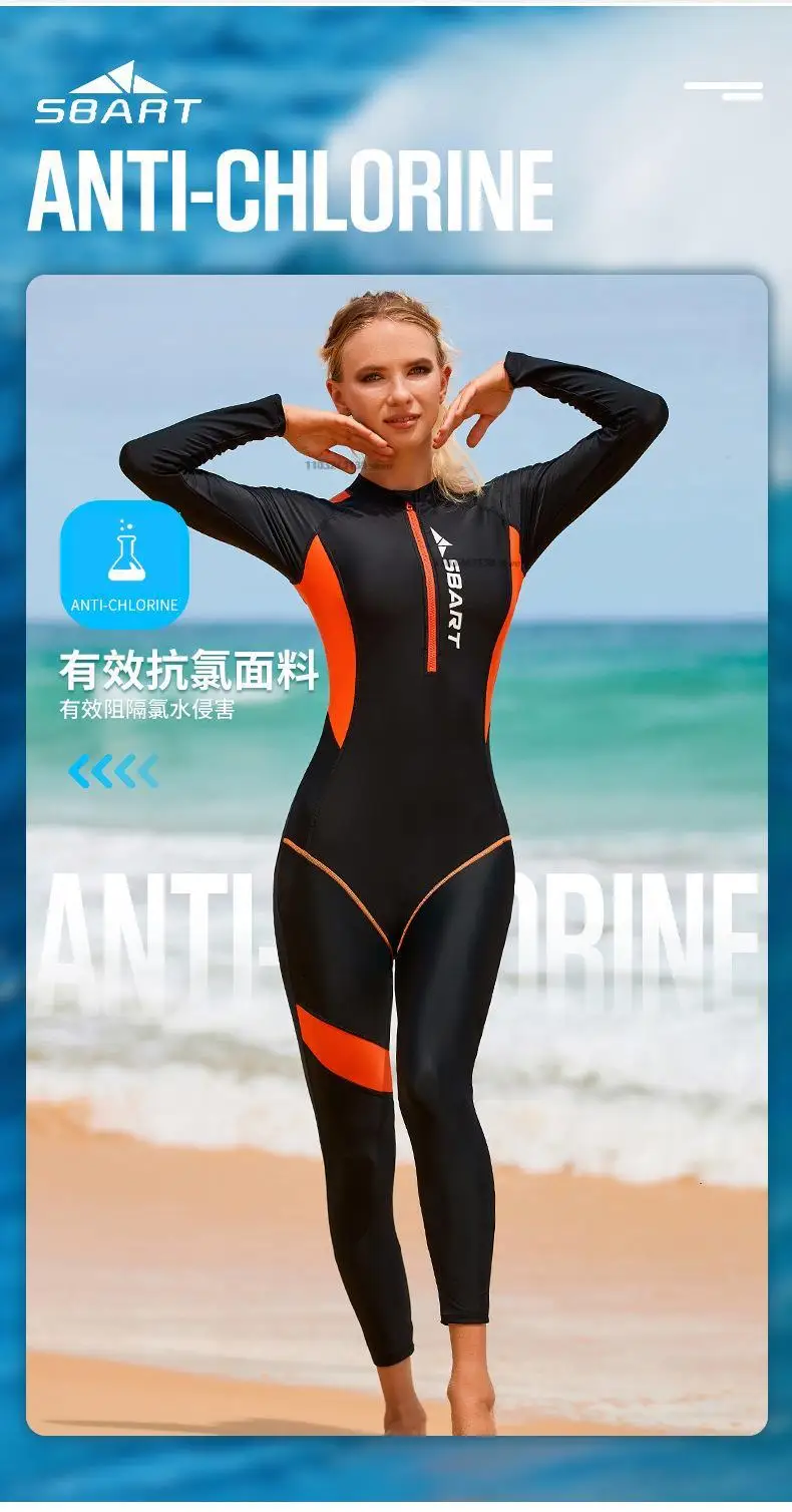 Description Picture 5 of itemWomen Scuba Diving Skin Rash Guard Swimming Snorkeling Surfing Long Sleeve Full Wetsuits Jellyfish M-2XL