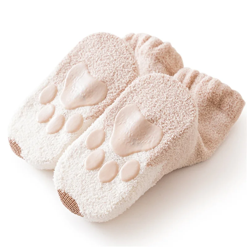 Lawadka Winter Newborn Baby Girl Boy Socks Anti Slip Coral Fleece Toddler Socks For Girls Boys Thick Warm Infant Baby Sock 0-3Y 4