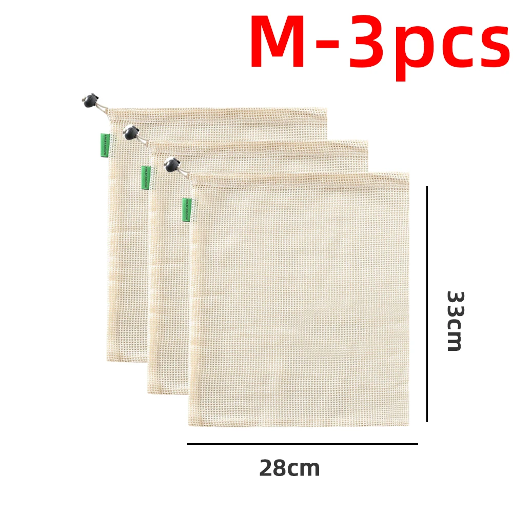 Eco-Friendly Reusable Cotton Mesh Produce Bags