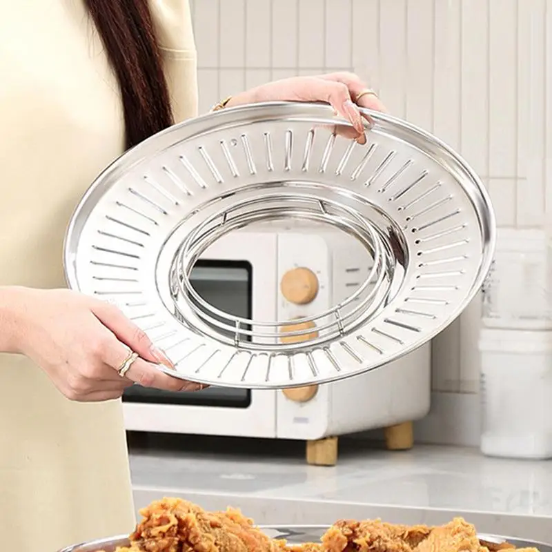 Cooling Rack Stainless Steel Oil Filtering Pan Serving Tray Kitchen