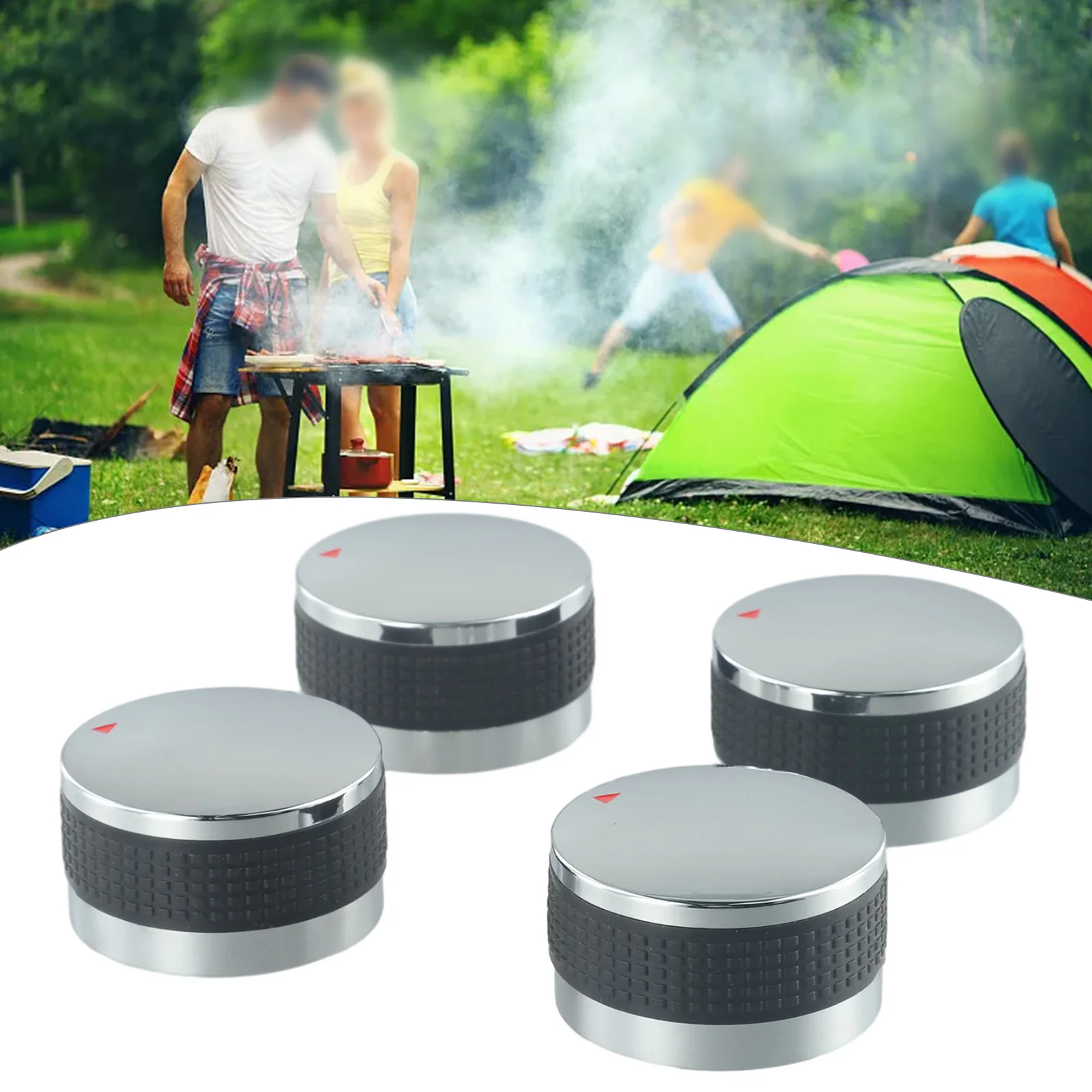 

4pcs Grill Control Knob 58mm 50mm Outdoor BBQ Gas Stove Switch Knob Replacement Parts Barbecue Garden Tool Accessories Durable