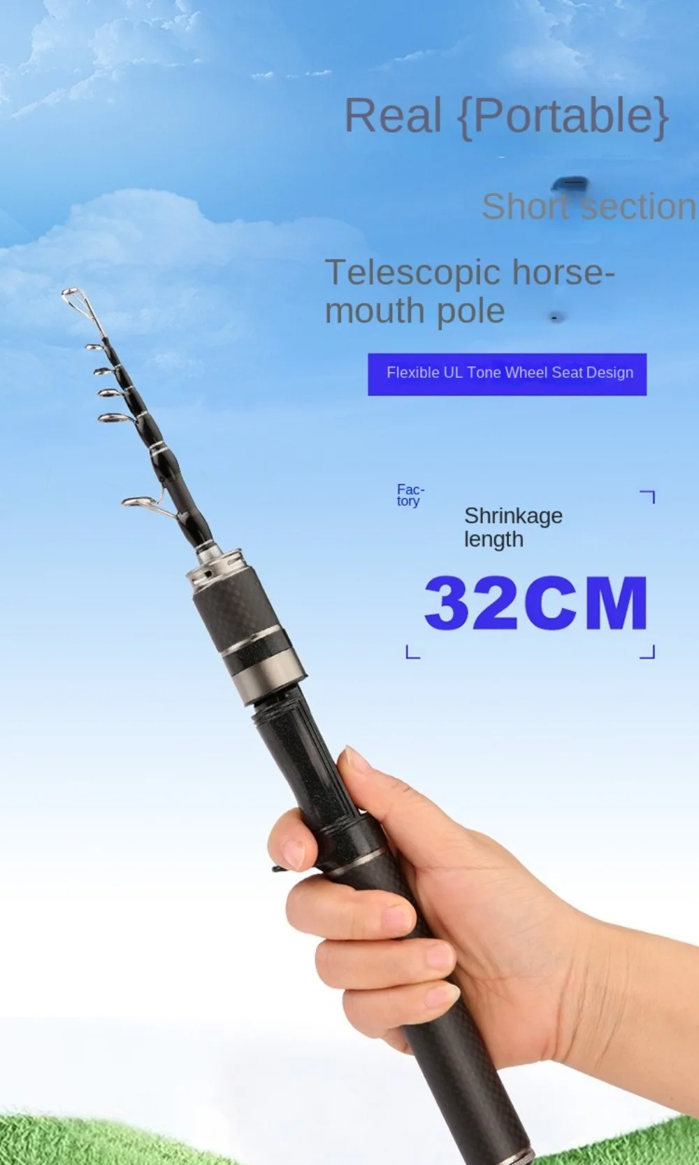 Teleskop Angelrute Komplette Kits Casting Rod Spincast Angelrolle Angelrute Set 1,5 m-1,8 m Ultra kurze Angelrute Angeln – Detail 2
