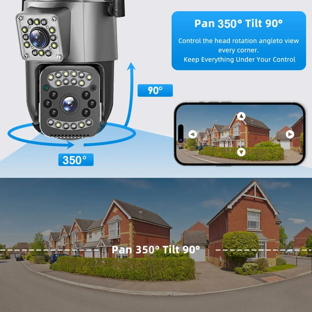 CCTV Security Protection 4K 8MP Dual Lens WiFi IP Camera Night Vision Ai Human Detect PTZ Outdoor Video Wireless Camara 5