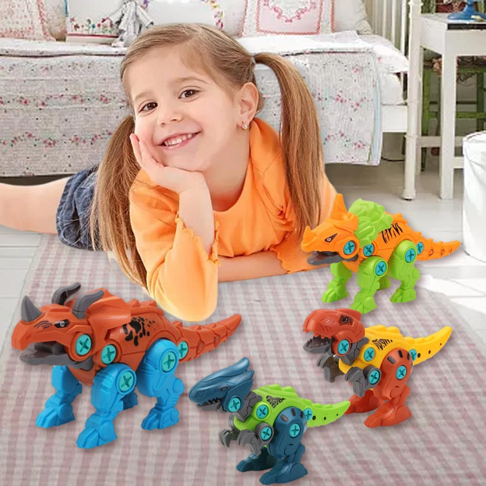 Juegos de construcción de dinosaurios para adolescentes, armar Triceratops| | AliExpress