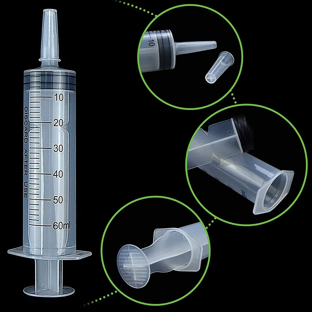 60ml/100ML Feeding Syringe Glue Filling Enema Syringe Nutrient Sterile Without Needle Watering for Industrial Hydroponics 6