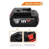 Battery de remplacement pour BOSCH Professional, 18V, 18650, 4,0 Ah, 5,0 Ah, 6,0 Ah, ProCORE 18V lithium battery BAT609, BAT618 5